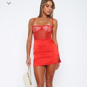 White fox mini dress